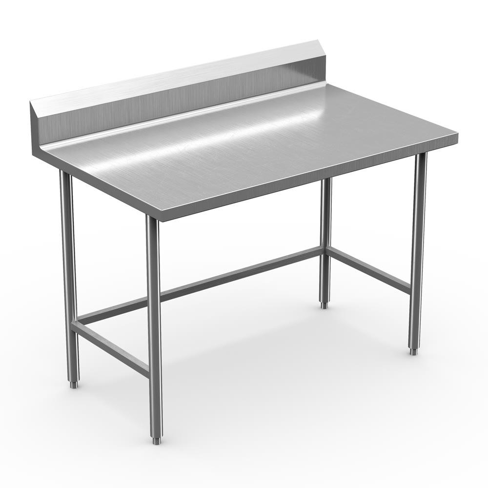 Winholt DTBB-3060 60" 16 ga Work Table w/ 304 Series Stainless Steel Top, 6" Backsplash
