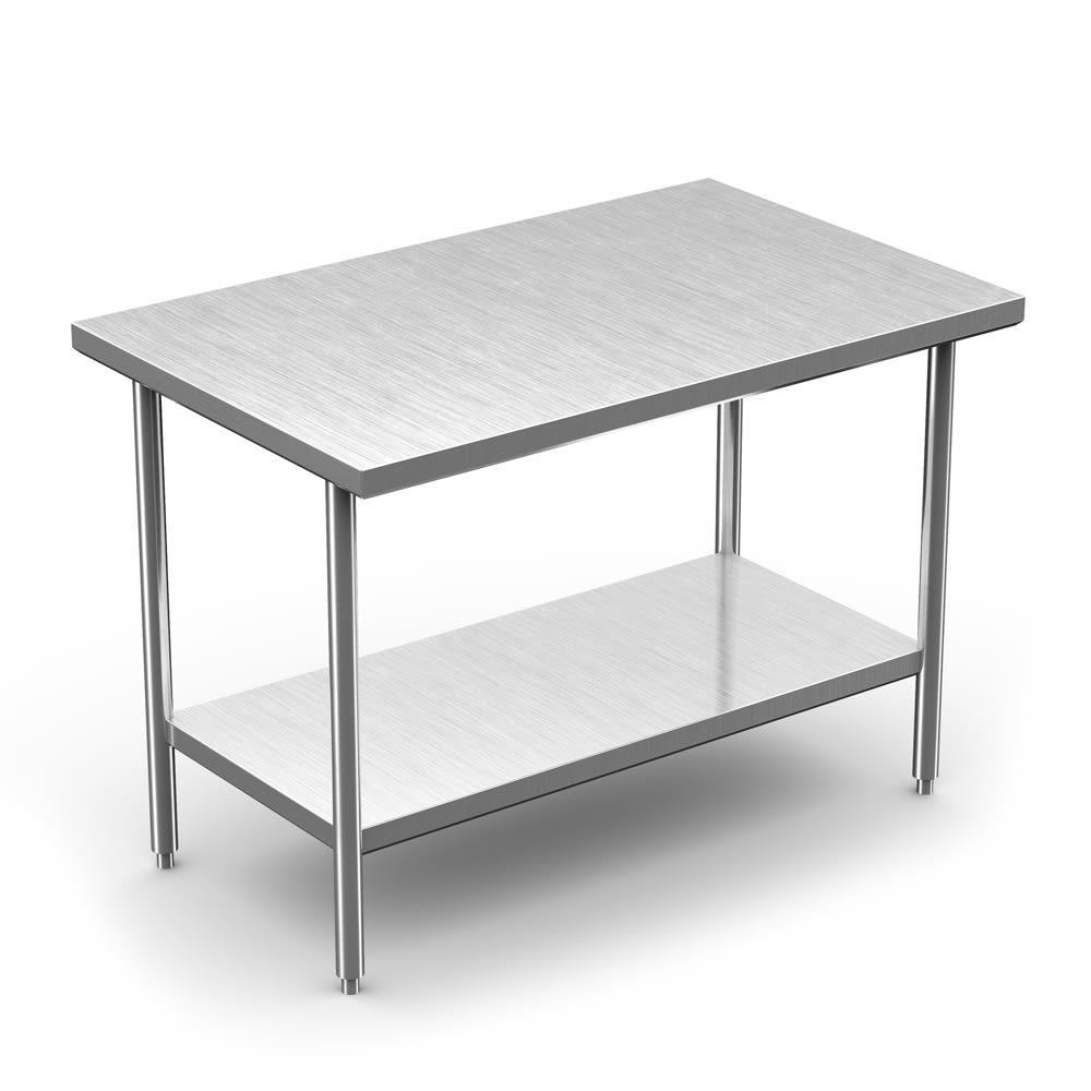 Winholt DTS-2460 60" 16 ga Work Table w/ Undershelf & 304 Series Stainless Steel Flat Top