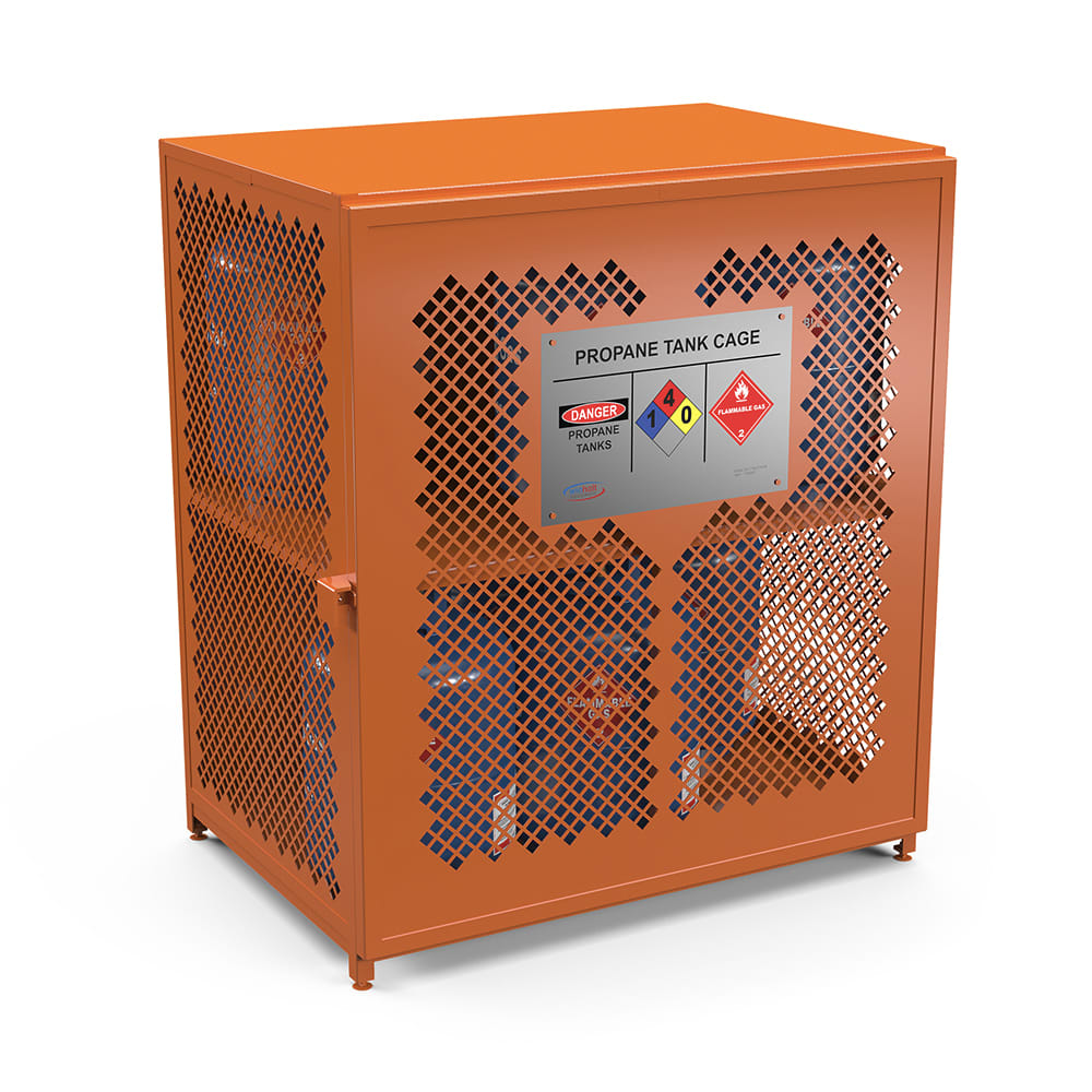 Winholt SC-1740-51H-2S 45" Stationary Security Cage - 30" W, Orange Painted