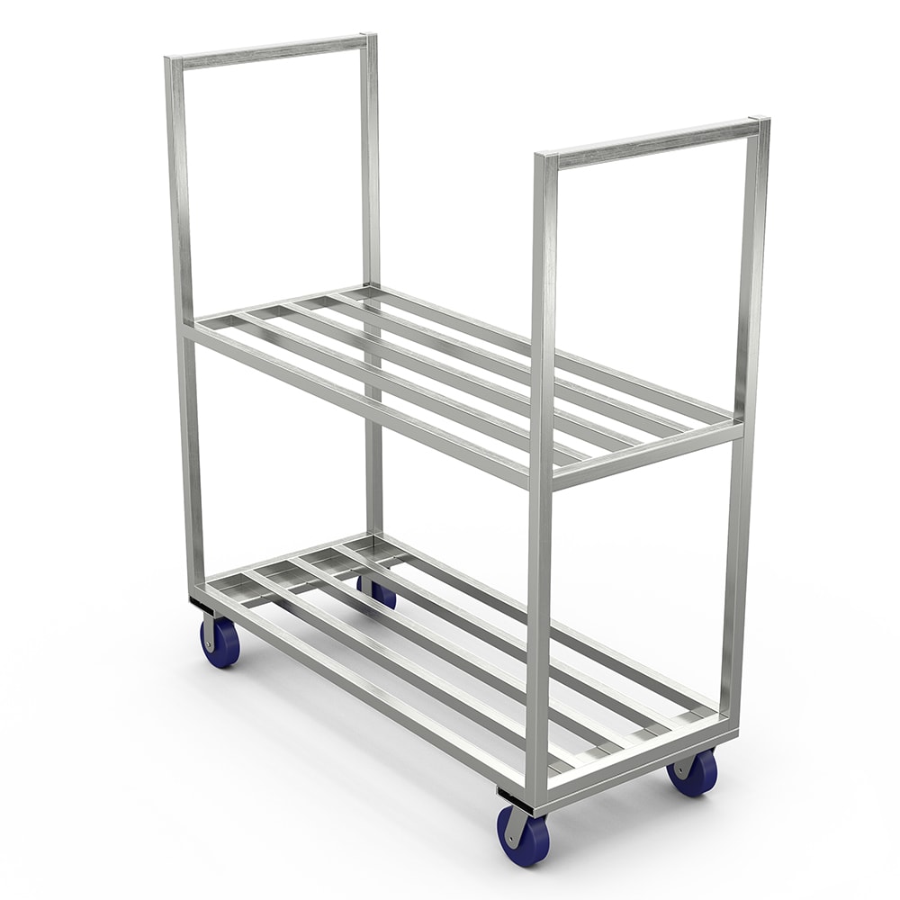 Winholt SMC-63 25" x 63" Sani-Mobile Cooler Cart - (2) Levels, Aluminum