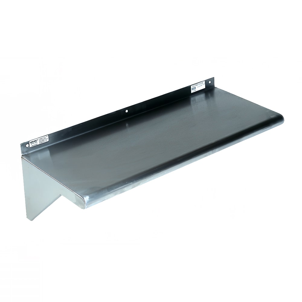 Winholt SSWMS102 Fabricated Wall Mounted Shelf, 24"W x 10"D, Stainless Steel