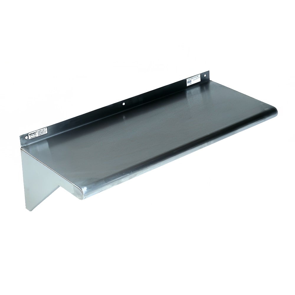 Winholt SSWMS106 Fabricated Wall Mounted Shelf, 72"W x 10"D, Stainless Steel