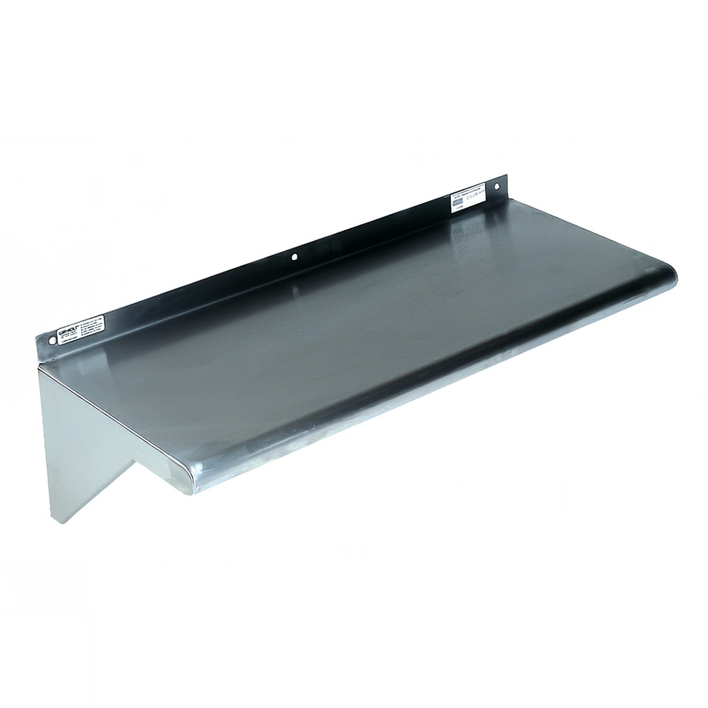 Winholt SSWMS123 Solid Wall Mounted Shelf, 36"W x 12"D, Stainless