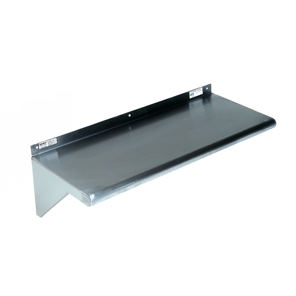 Winholt SSWMS124-KD Solid Wall Mounted Shelf, 48"W x 12"D, Stainless