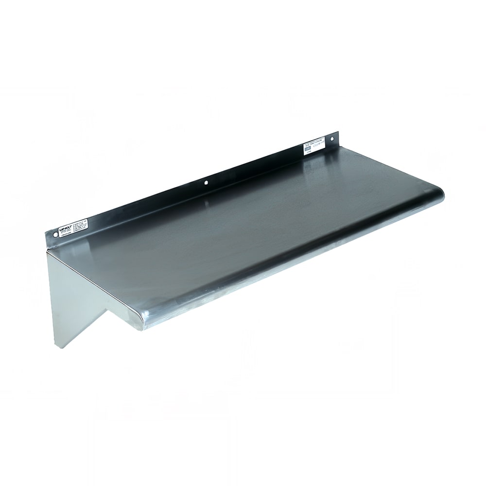 Winholt SSWMS125 Solid Wall Mounted Shelf, 60"W x 12"D, Stainless
