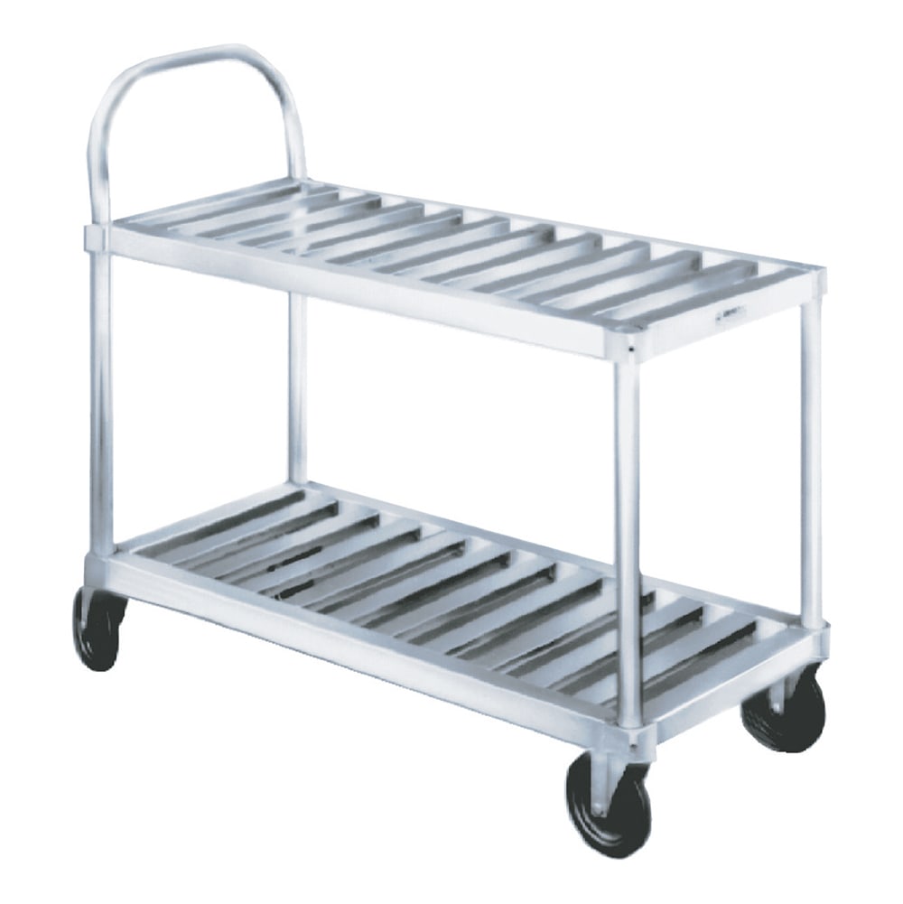 Winholt TBST-1837 2 Level Aluminum Sani Stock Cart w/ 300 lb Capacity, Flat Ledges