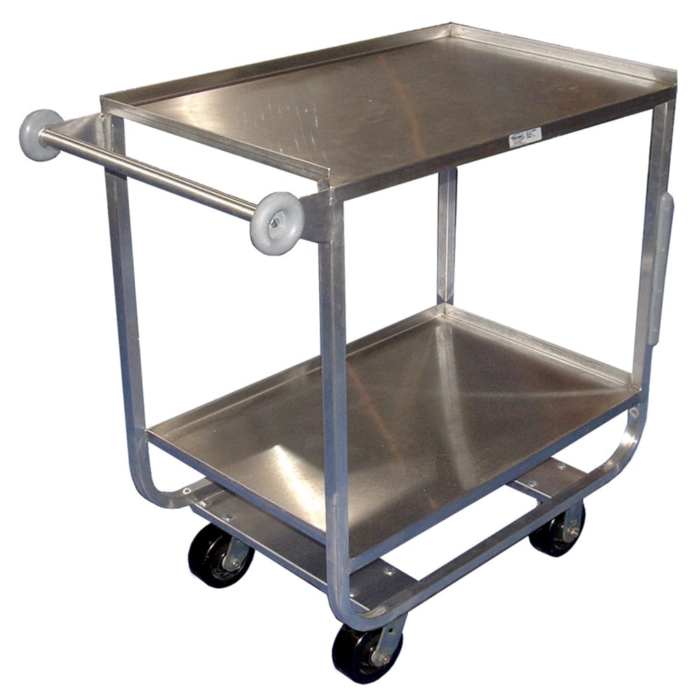 Winholt UC-2-1832SS 2 Level Aluminum Utility Cart w/ 1200 lb Capacity, Raised Ledges