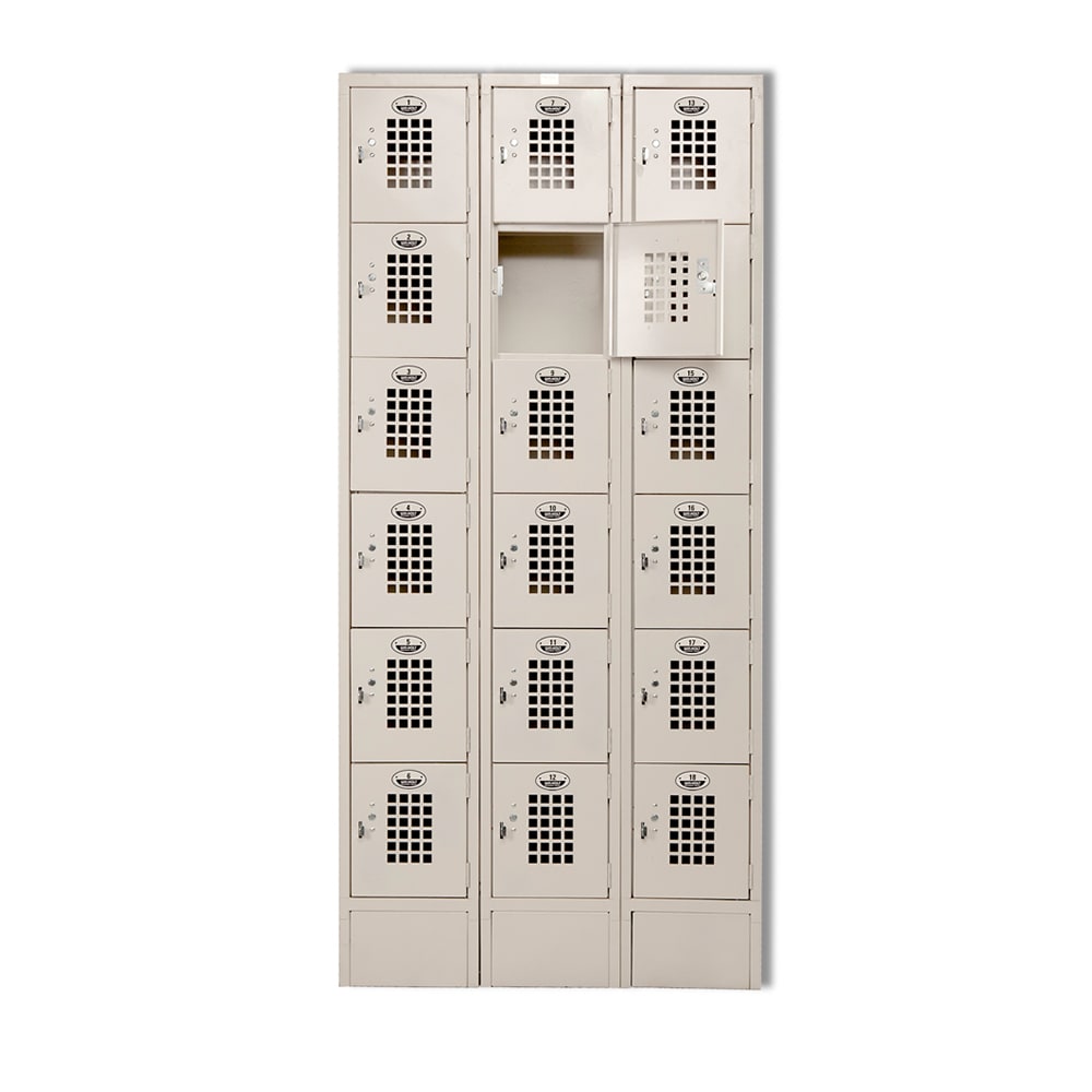 Winholt WL-618 3 Column Locker w/ (18) 10" x 12" x 12" Compartments, Beige