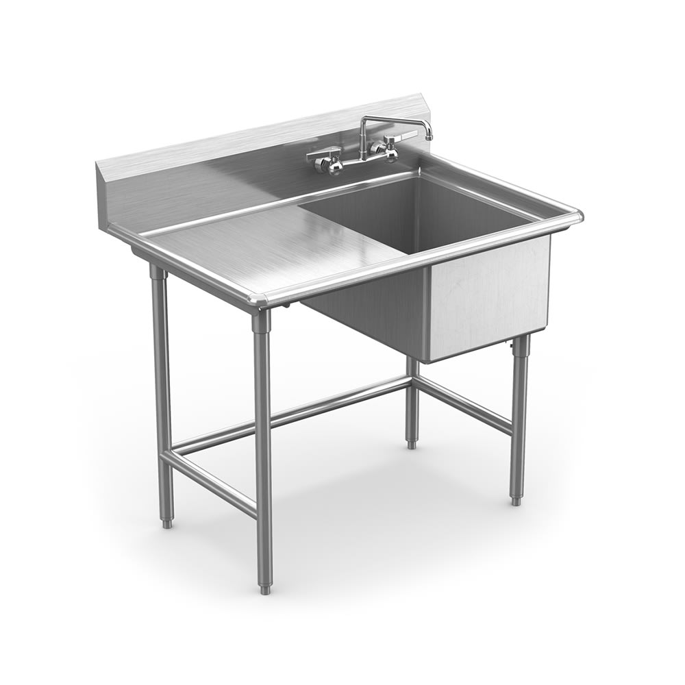 Winholt WS1T1618LD18 36 1/2" 1 Compartment Sink w/ 16"L x 18"W Bowl, 12" Deep