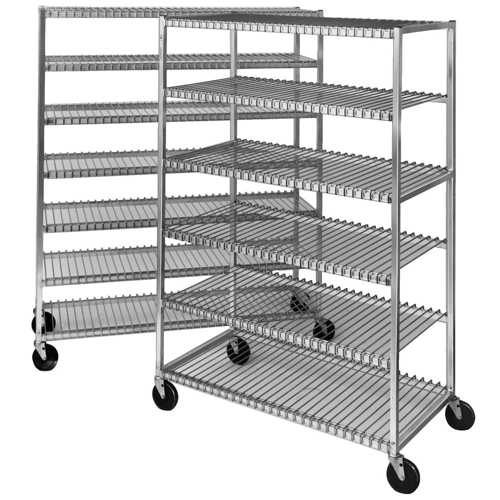 Channel Cooling Shelf Rack w/ 9" Spacing & 6 Shelf, Aluminum (569)