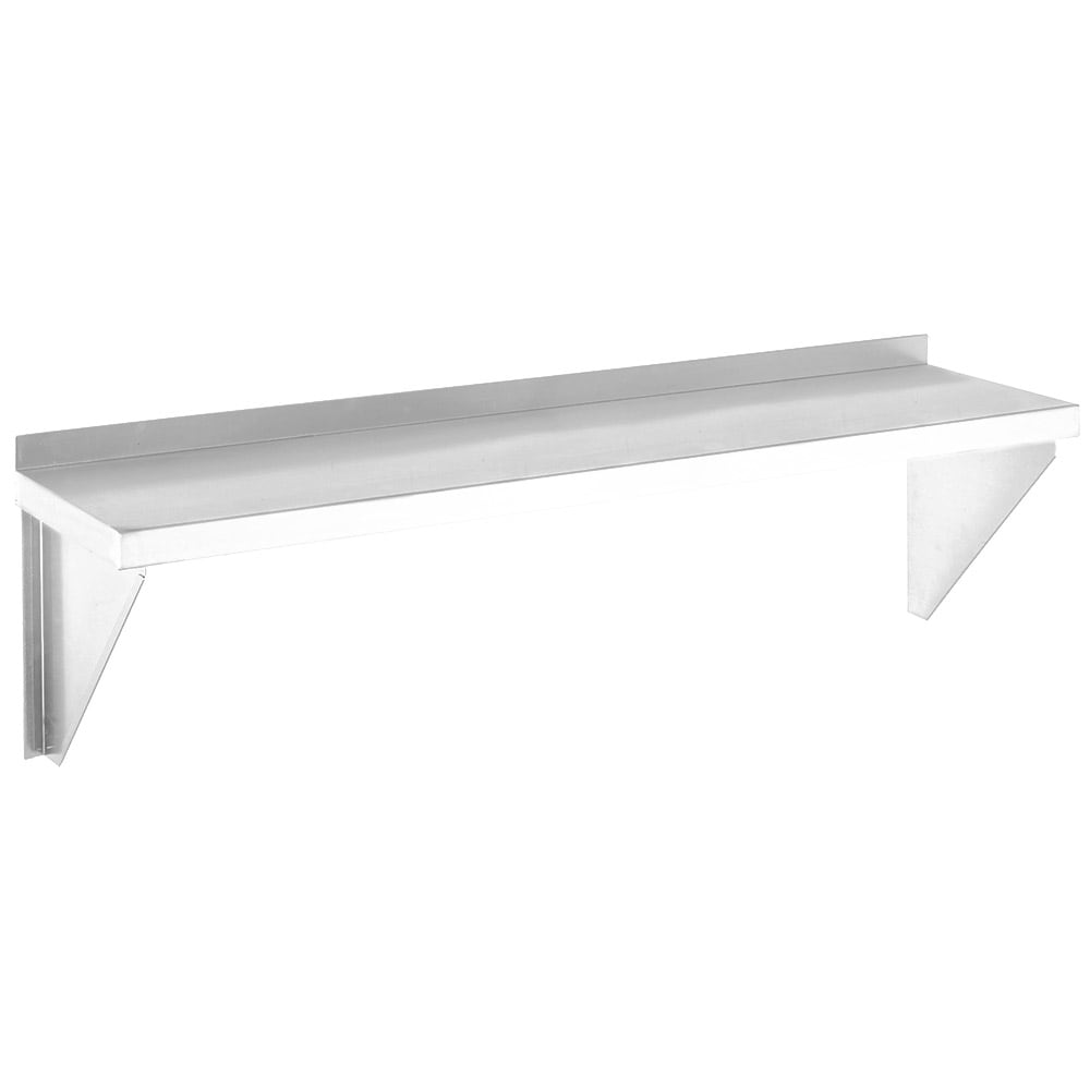 Channel Solid Wall Mounted Shelf, 48"W x 12"D, Aluminum (AWS1248)