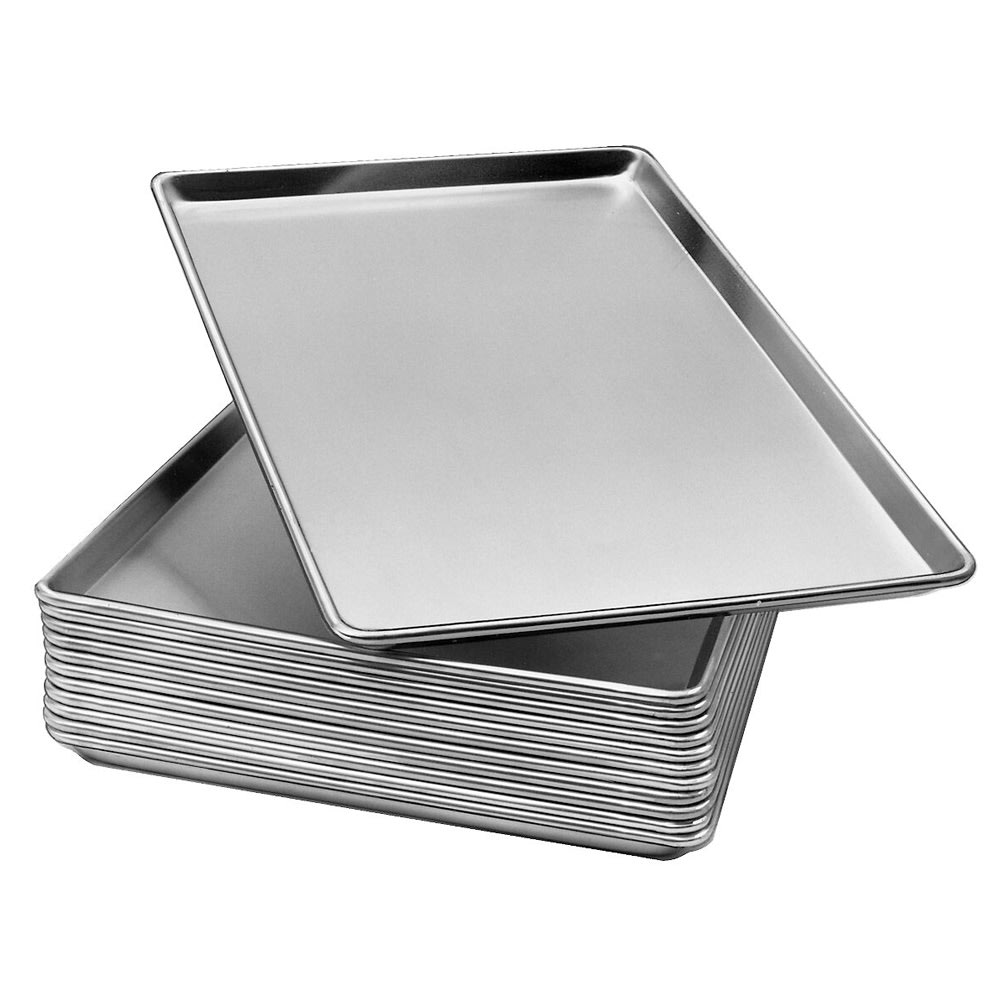 Channel 1/1 Full Size Bun / Sheet Pan - 26" x 18" x 1", 18 gauge Aluminum (BP-1)