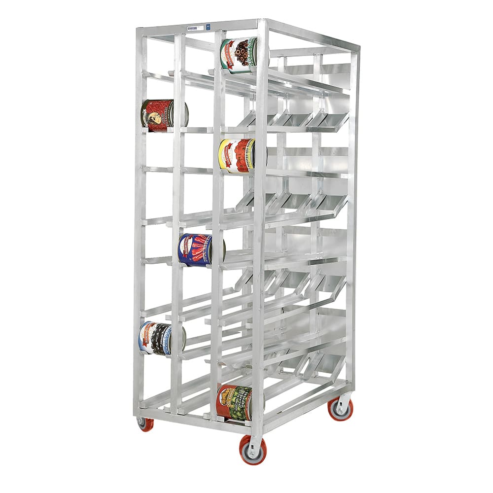 Channel 88"H Mobile Can Rack w/ (156) #10 Capacity, Front Load (CSR-156M)