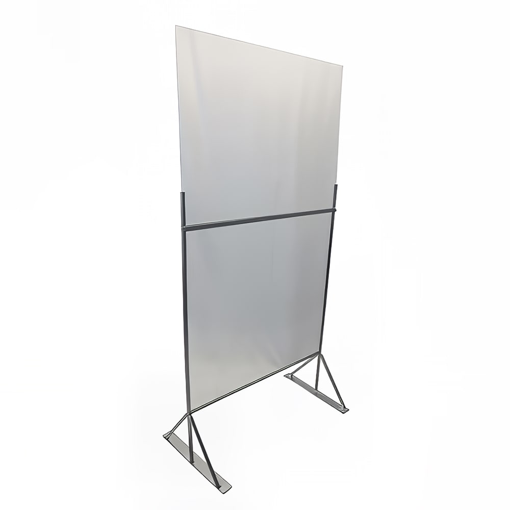 Channel Social Distancing Divider - 36"W x 70"H, Acrylic w/ Aluminum Frame (SDDF-3670)