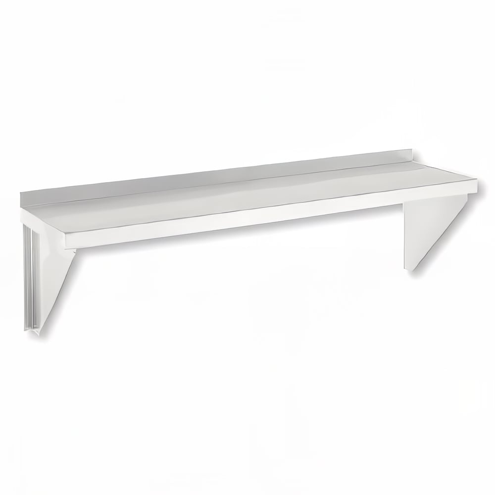 Channel Solid Wall Mounted Shelf, 24"W x 12"D, Stainless (SWS1224)