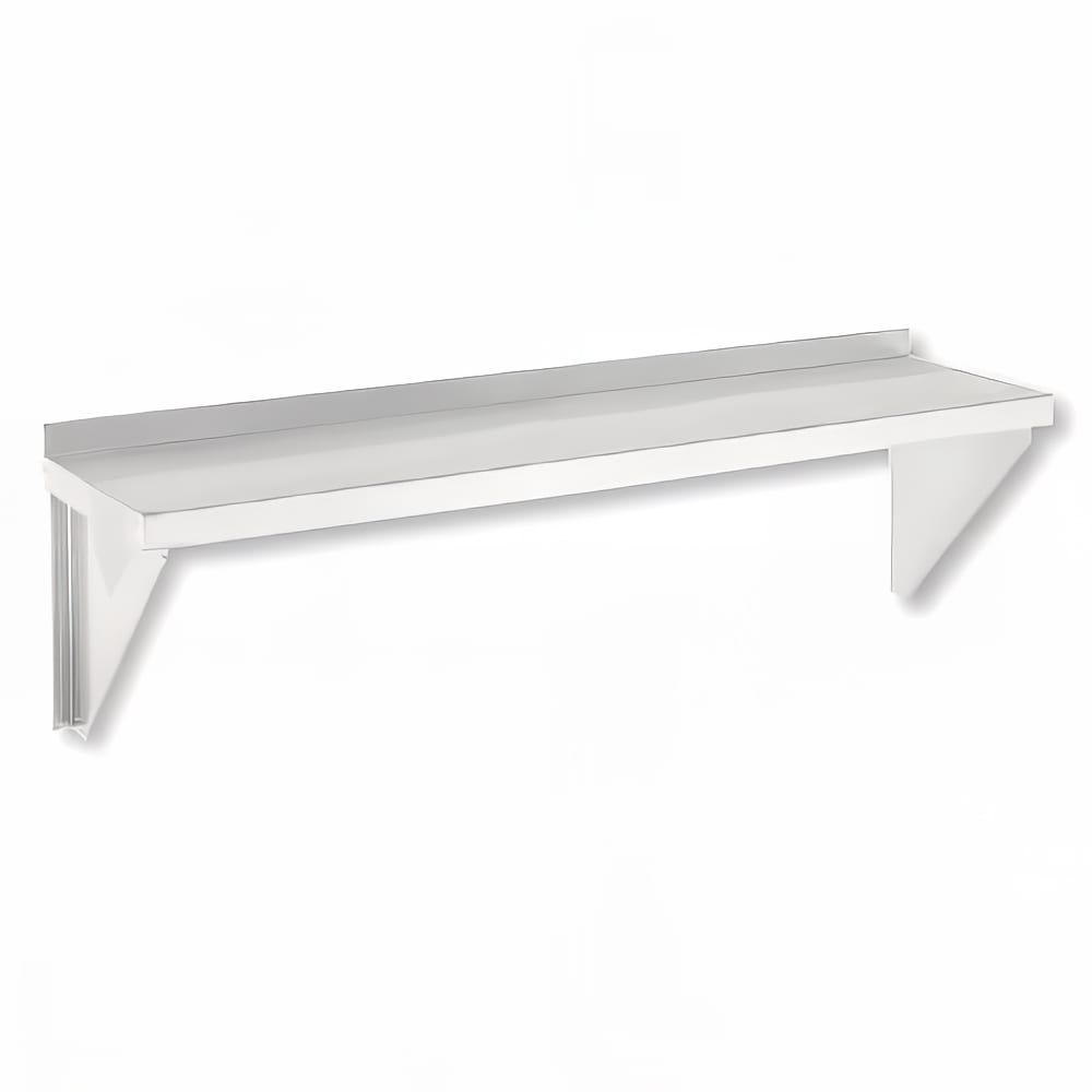 Channel Solid Wall Mounted Shelf, 48"W x 12"D, Stainless (SWS1248)