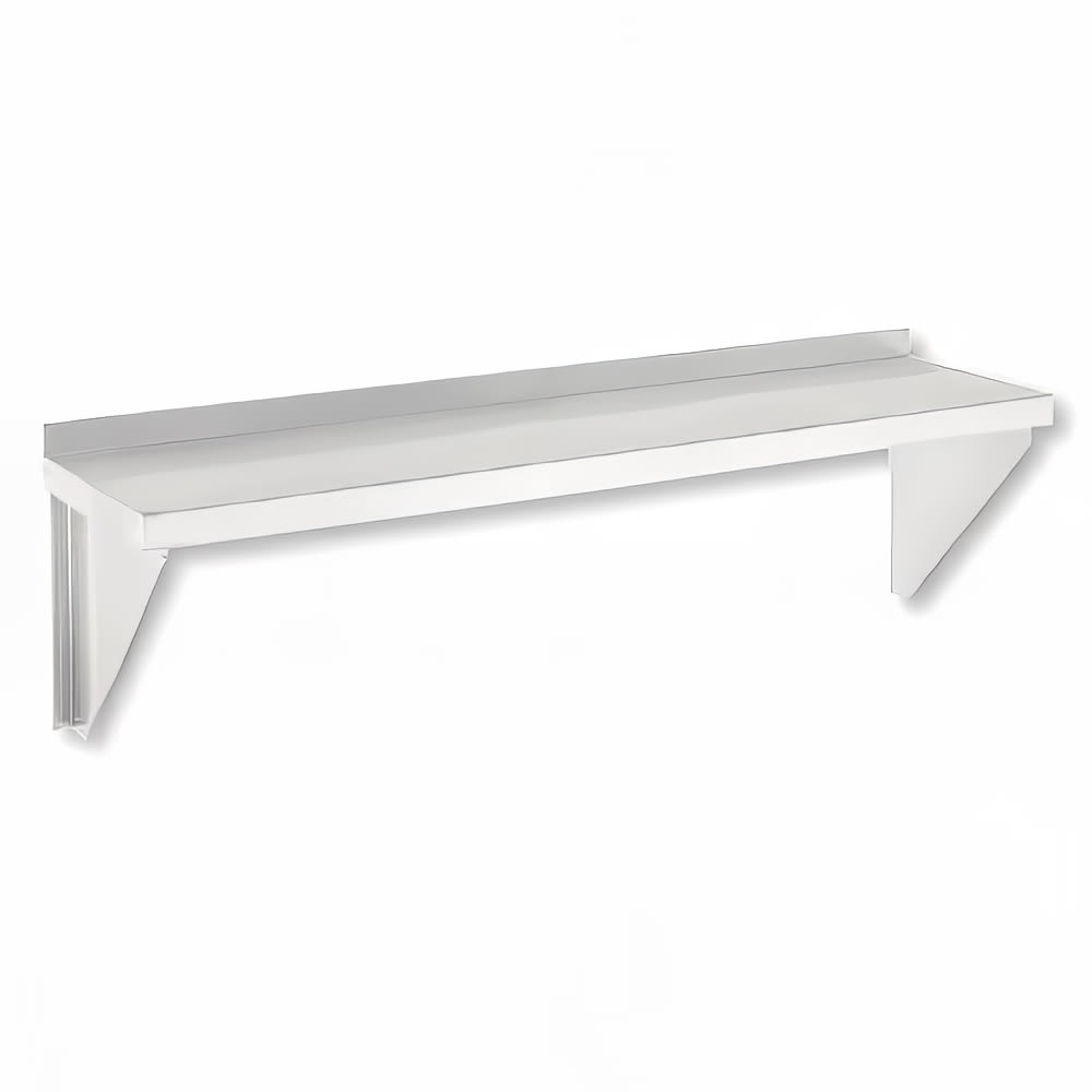 Channel Solid Wall Mounted Shelf, 60"W x 12"D, Stainless (SWS1260)