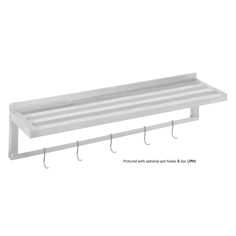 Channel Tubular Wall Mounted Shelf, 36"W x 18"D, Aluminum (TWS1836)