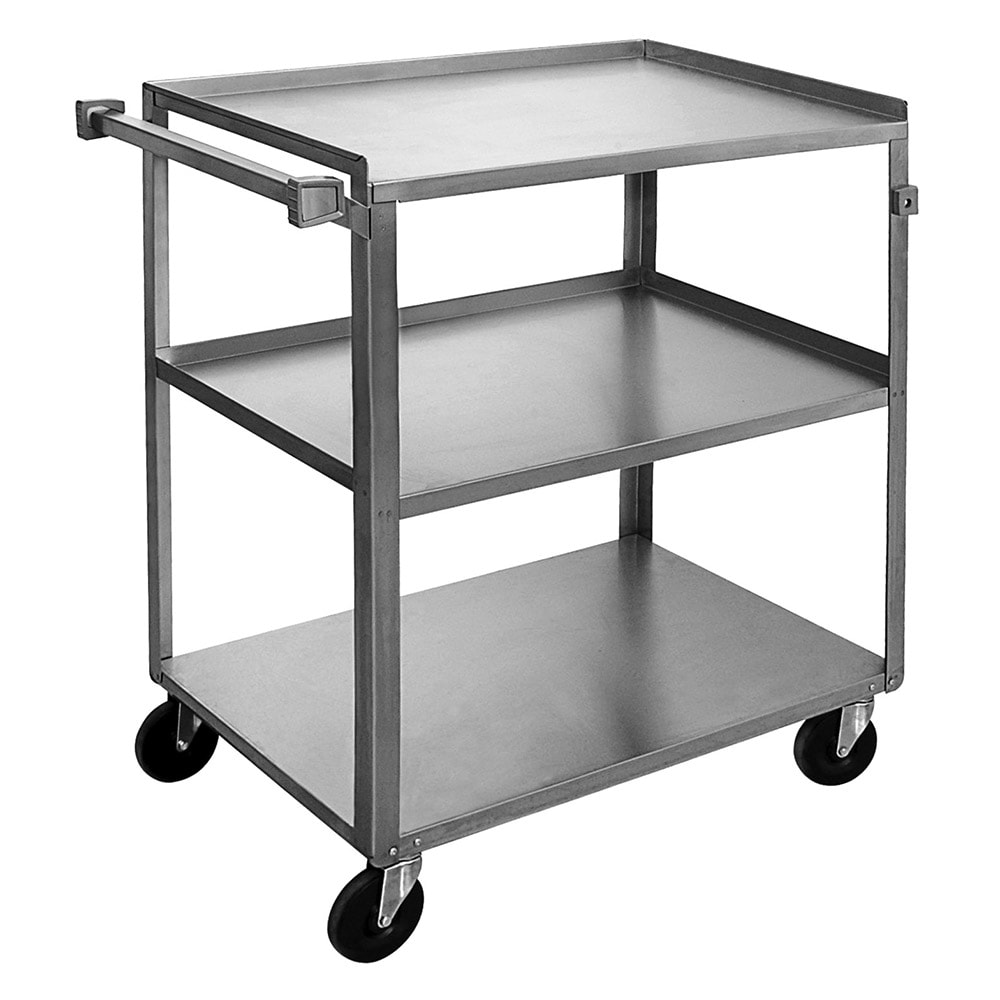 Channel 30 3/4" Metal Bus Cart w/ (3) Levels, Stainless (US1827-3)