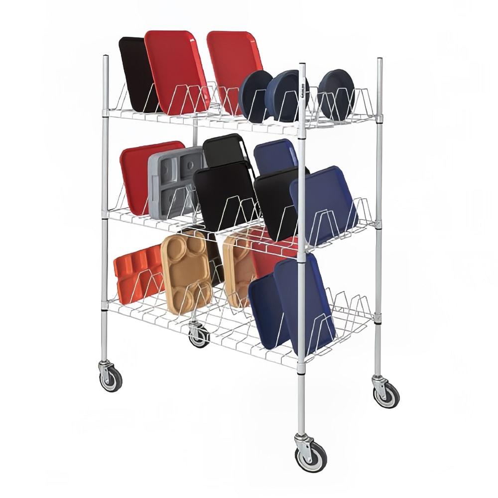Channel 3 Level Mobile Drying Rack for Trays, Gray Epoxy (W3TD-1)