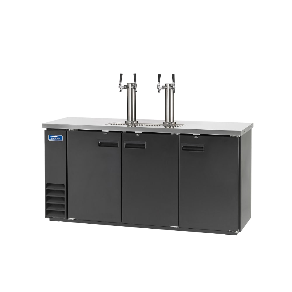 Arctic Air ADD72R-2 73" Kegerator Beer Dispenser w/ (2) Keg Capacity - (2) Columns, Black, 115v