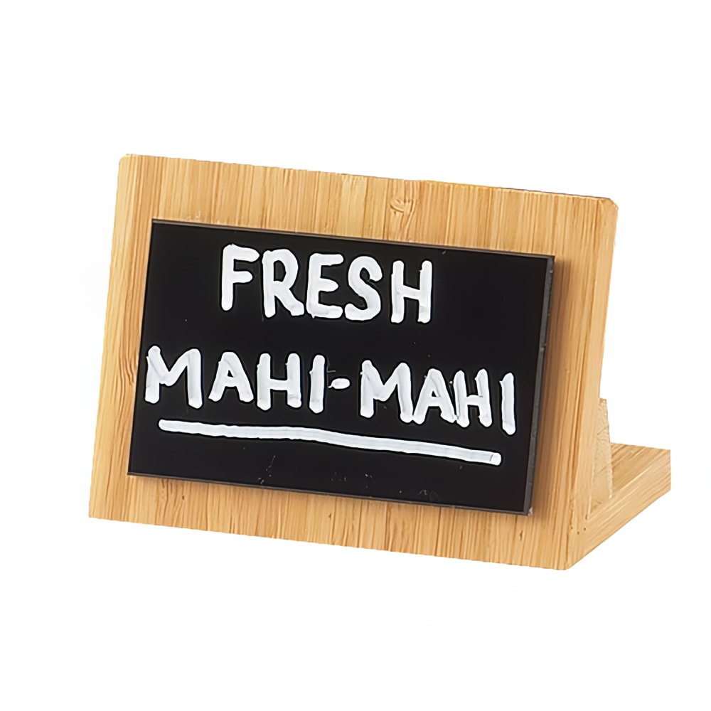 Cal-Mil 1103-23-60 Tabletop Write On Menu Board - 2 3/4" x 4 1/4", Bamboo