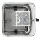 Cal-Mil 1112-1-13 1 1/2 Gallon Square Glass Beverage Dispenser w/ Ice Chamber - Black Metal Base thumbnail 5