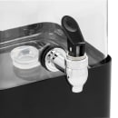 Cal-Mil 1112-1-13 1 1/2 Gallon Square Glass Beverage Dispenser w/ Ice Chamber - Black Metal Base thumbnail 8