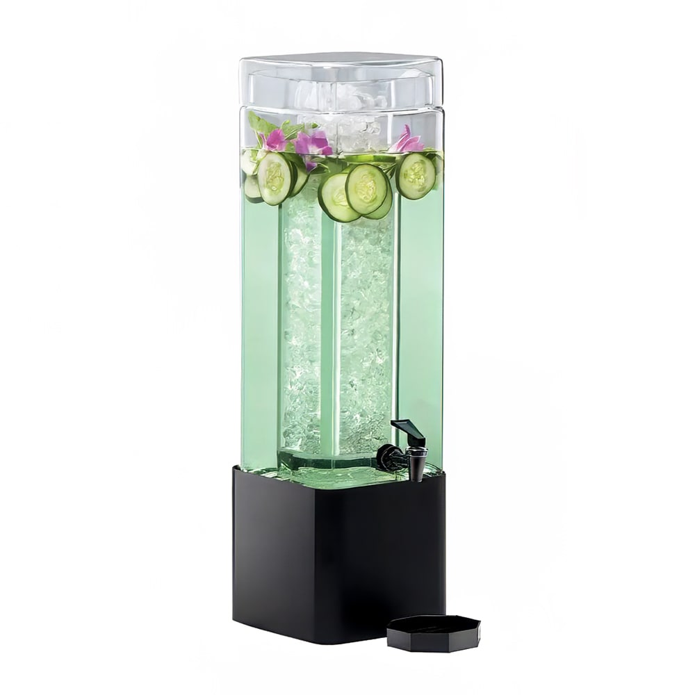 Cal-Mil 1112-1A-13 1 1/2 gal Beverage Dispenser w/ Ice Tube - Plastic Container, Black Base