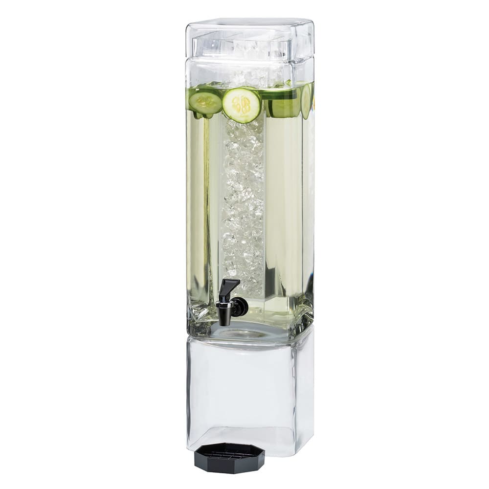 Cal-Mil 1112-3A 3 gal Beverage Dispenser w/ Ice Tube - Plastic Container, Clear Base