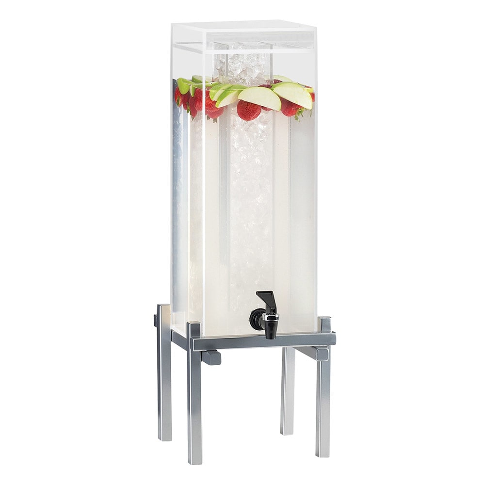 Cal-Mil 1132-3-74 3 gal Beverage Dispenser w/ Ice Tube - Plastic Container, Silver Base
