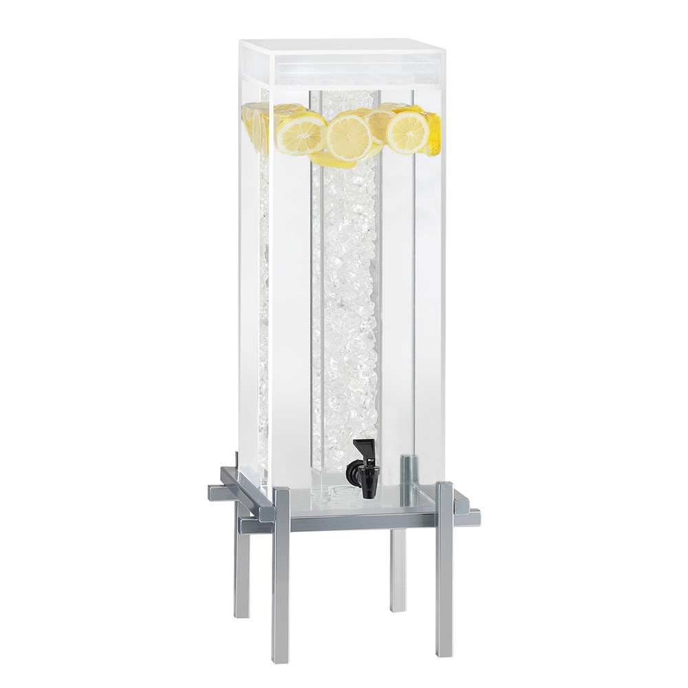 Cal-Mil 1132-5-74 5 gal Beverage Dispenser w/ Ice Tube - Plastic Container, Silver Base