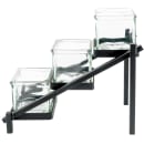 Cal-Mil 1149-13 Rectangular 3 Compartment Condiment Jar Display - Clear/Black thumbnail 3