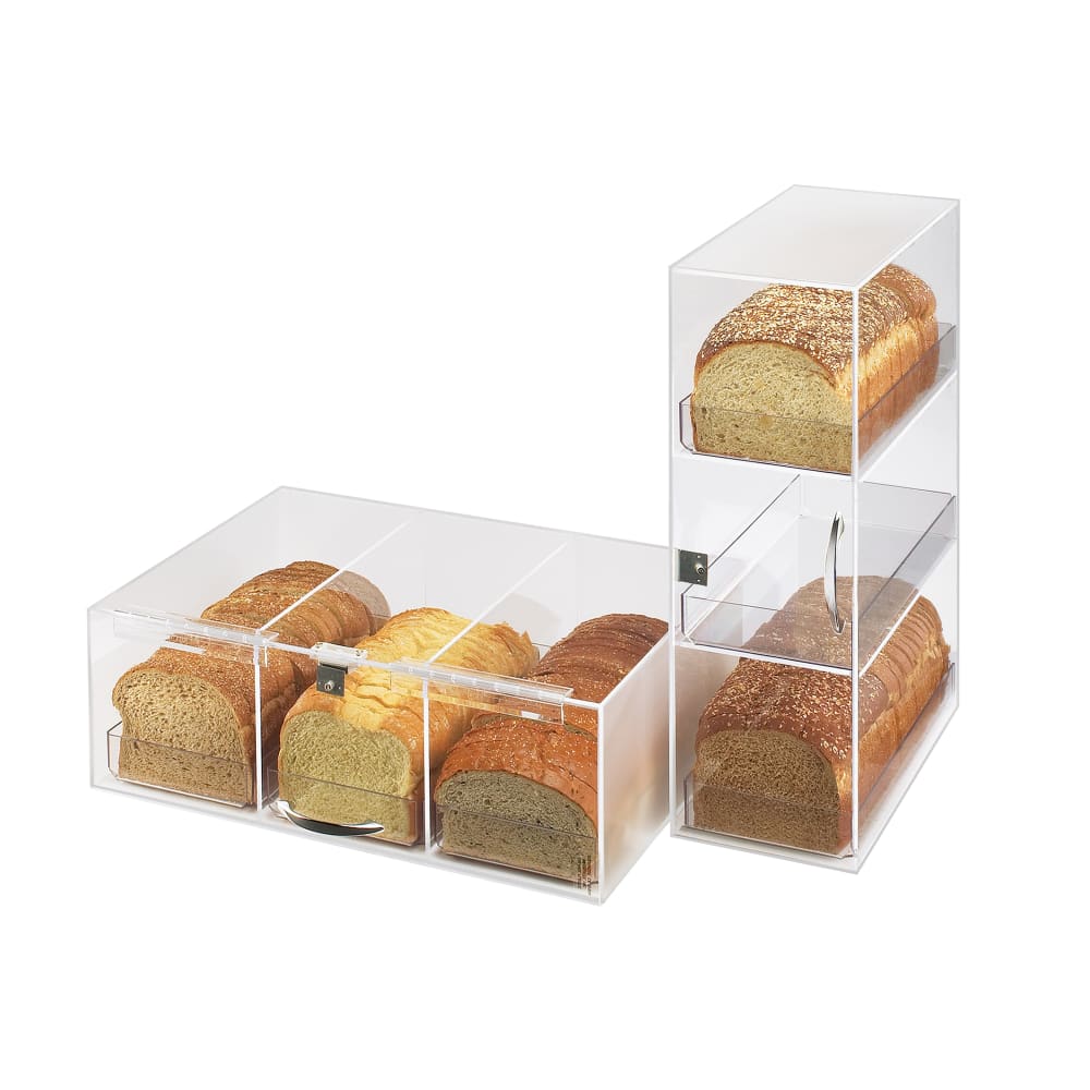 Cal-Mil 1204-12 3 Drawer Bread Case w/ Hinged Door - 7"W x 12"D x 20"H, Plastic, Clear