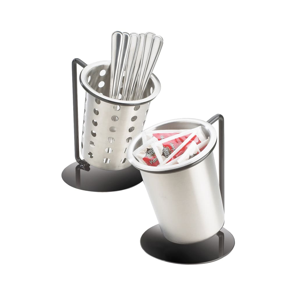 Cal-Mil 1226-13-PERF 6" Flatware Display w/ Perforated Flatware Cylinder - Iron, Black