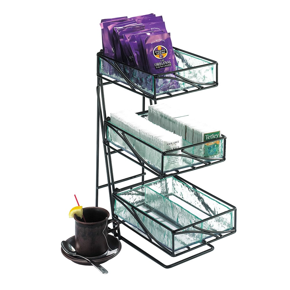 Cal-Mil 1235-TEA Condiment Organizer w/ (3) Bins - Black
