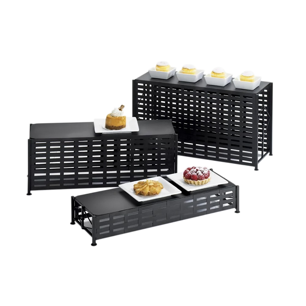 Cal-Mil 1247-11 Rectangular Buffet Riser - 21"W x 7 1/2"D x 11 1/2"H, Iron, Black