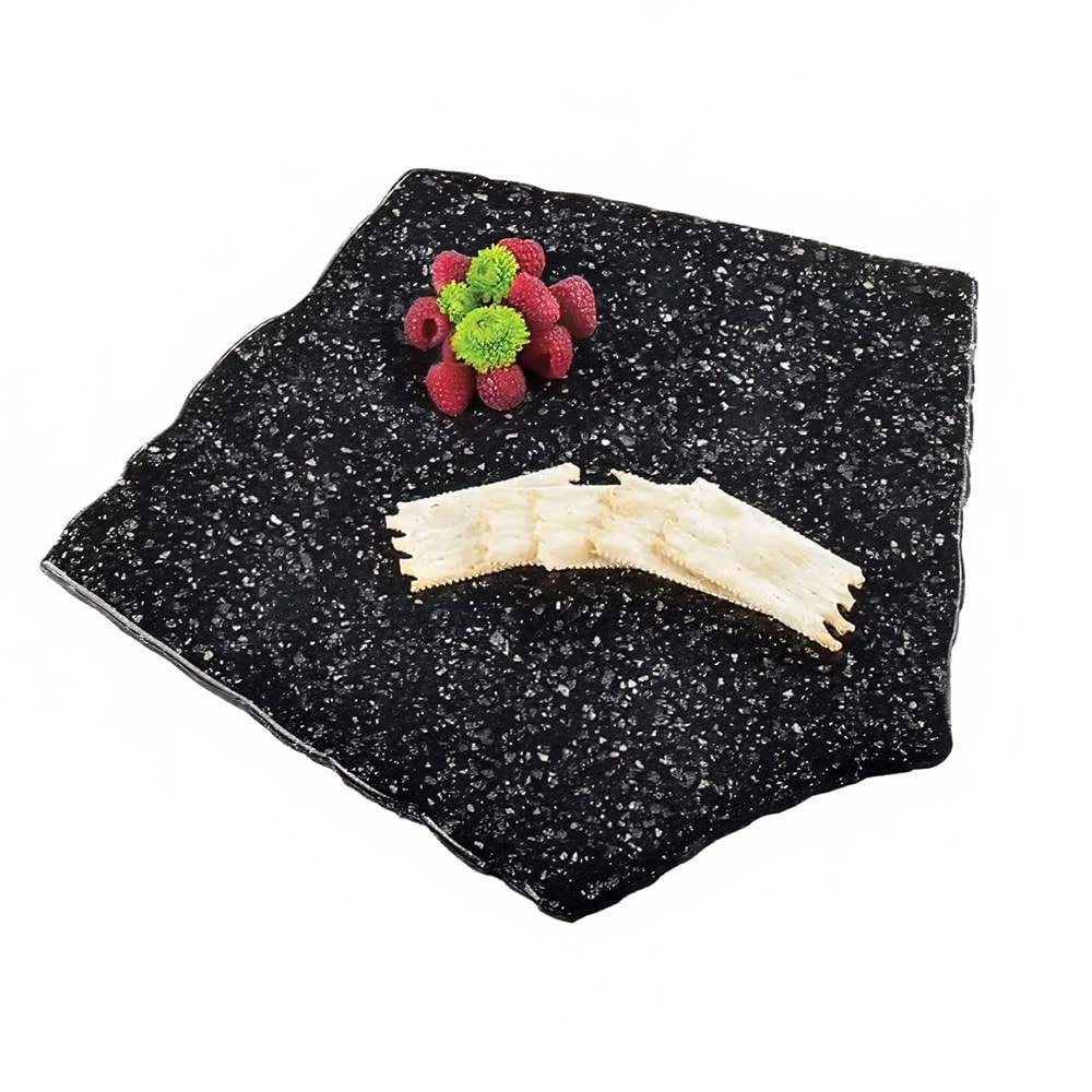 Cal-Mil 125-31 X-Stone Display Tray - 15" x 15", Plastic, Black Ice