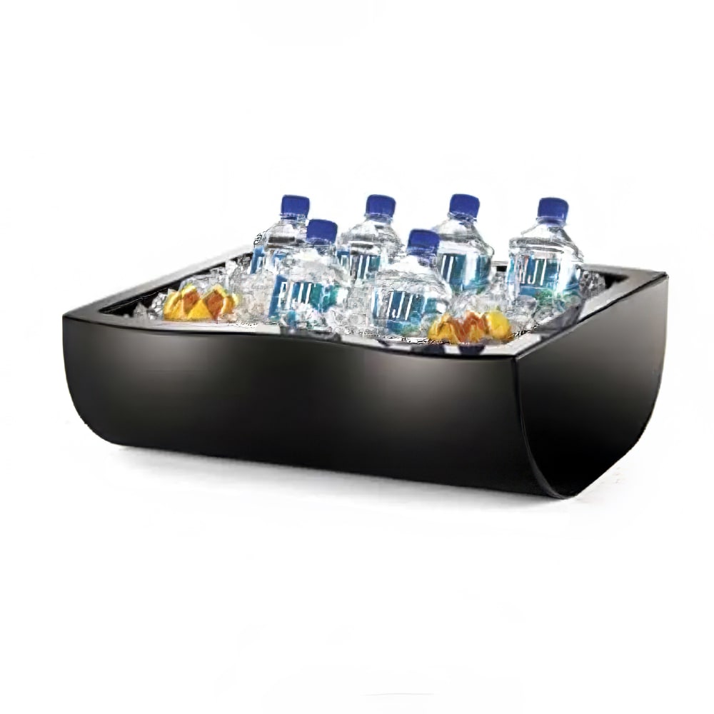 Cal-Mil 1256-13 Rectangular Cooling Tub - 20"L x 15"W x 6 1/2"H, Acrylic, Black