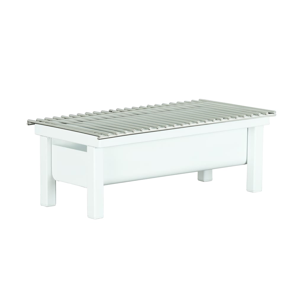 Cal-Mil 1348-22-15 Rectangular Chafer Alternative - 19 3/4"W x 10"D x 4"H, Metal, White