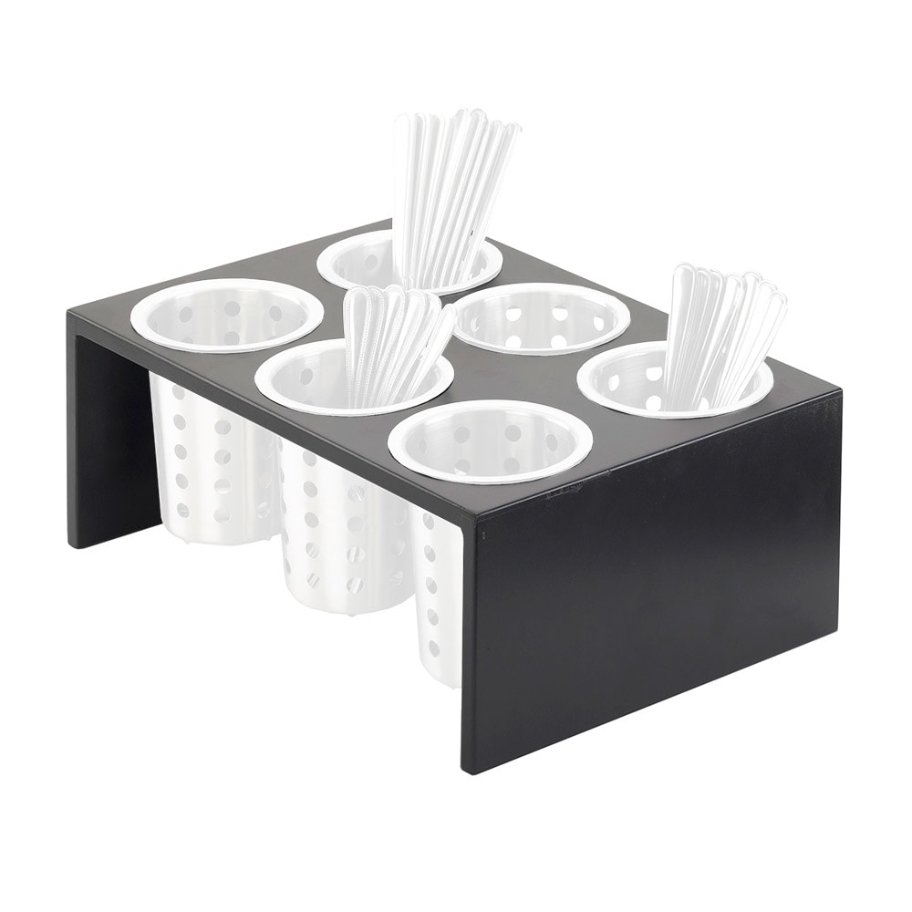 Cal-Mil 1425-6-96 6 Compartment Flatware Condiment Display - Midnight Bamboo