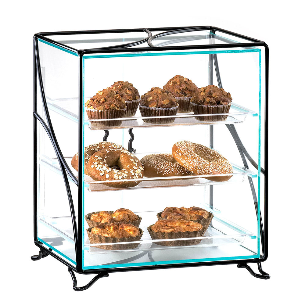 Cal-Mil 1501-13 Display Case w/ (3) 10 x 14" Tray, 16 x 12 x 19" H, Black Wire