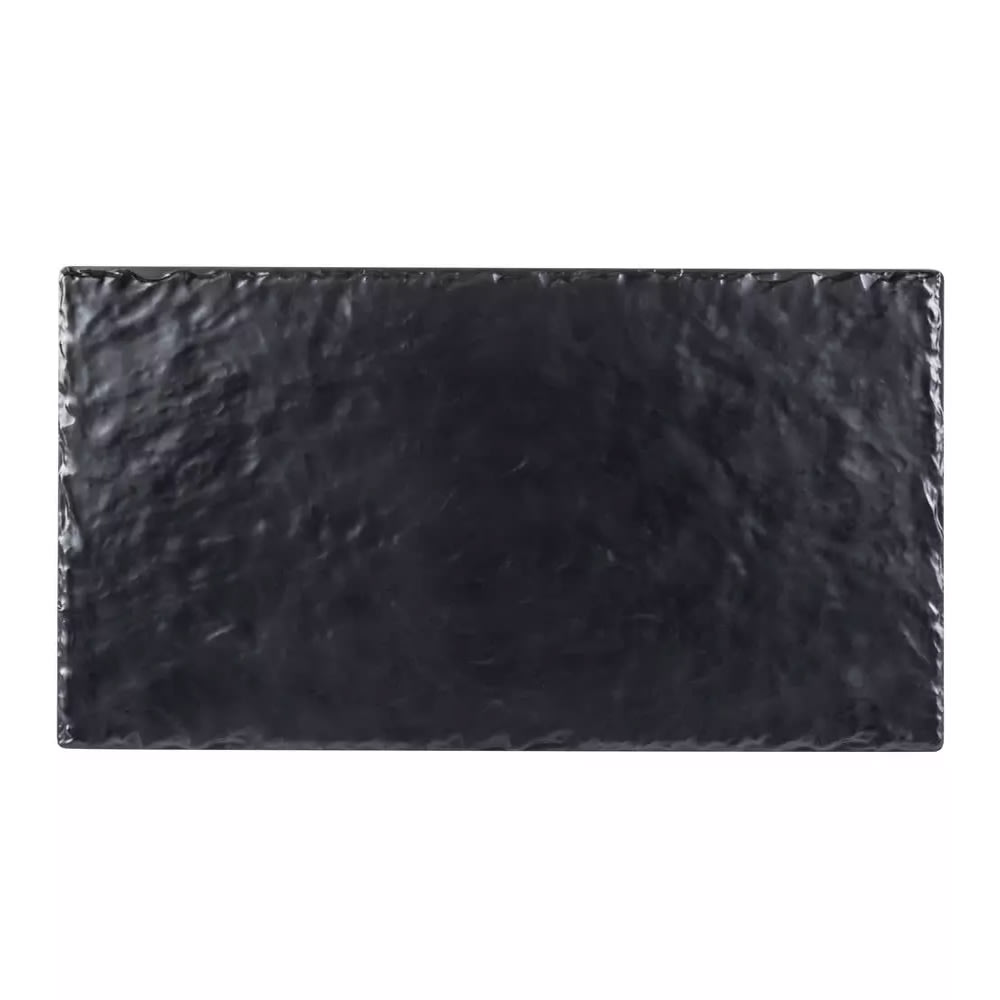 Cal-Mil 1522-712-65M Rectangular Serving Board - 12" x 6 3/4", Melamine, Black Faux Slate