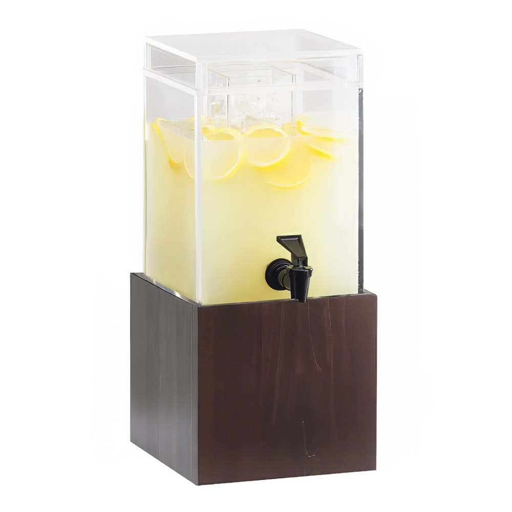 Cal-Mil 1527-1-52 1 1/2 gal Beverage Dispenser w/ Ice Tube - Plastic Container, Dark Wood Base