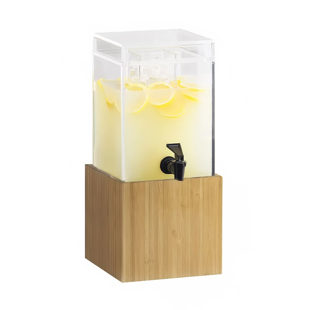 Cal-Mil 1527-1-60 1 1/2 gal Beverage Dispenser w/ Ice Tube - Plastic Container, Bamboo Base