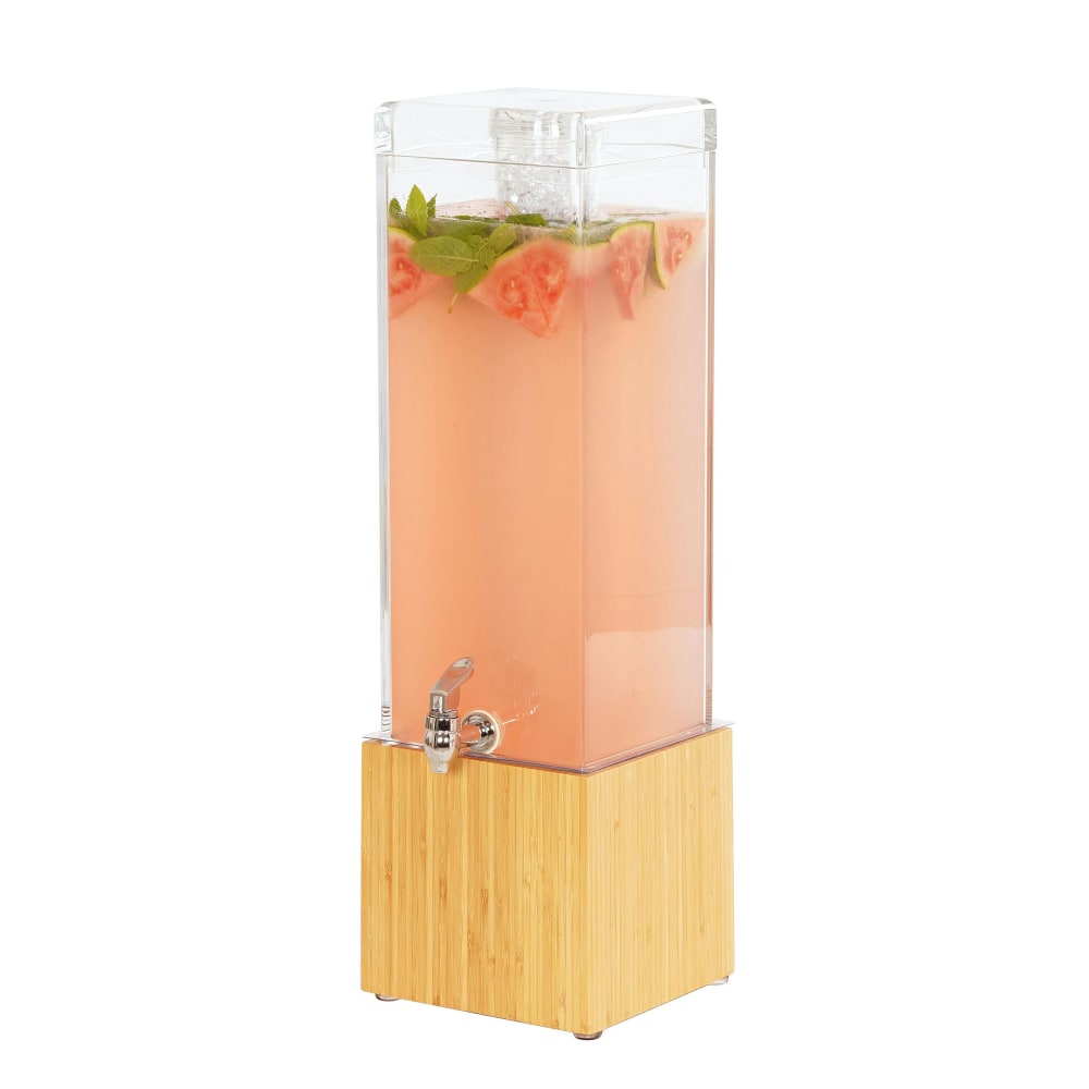 Cal-Mil 1527-3-60 3 gal Beverage Dispenser w/ Ice Tube - Plastic Container, Bamboo Base
