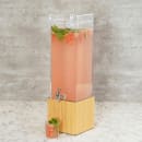Cal-Mil 1527-3-60 3 gal Beverage Dispenser w/ Ice Tube - Plastic Container, Bamboo Base thumbnail 2