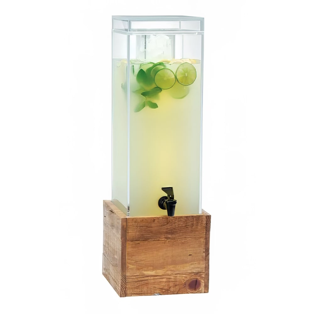 Cal-Mil 1527-3INF-99 3 gal Beverage Dispenser w/ Infuser - Plastic Container, Reclaimed Wood Base