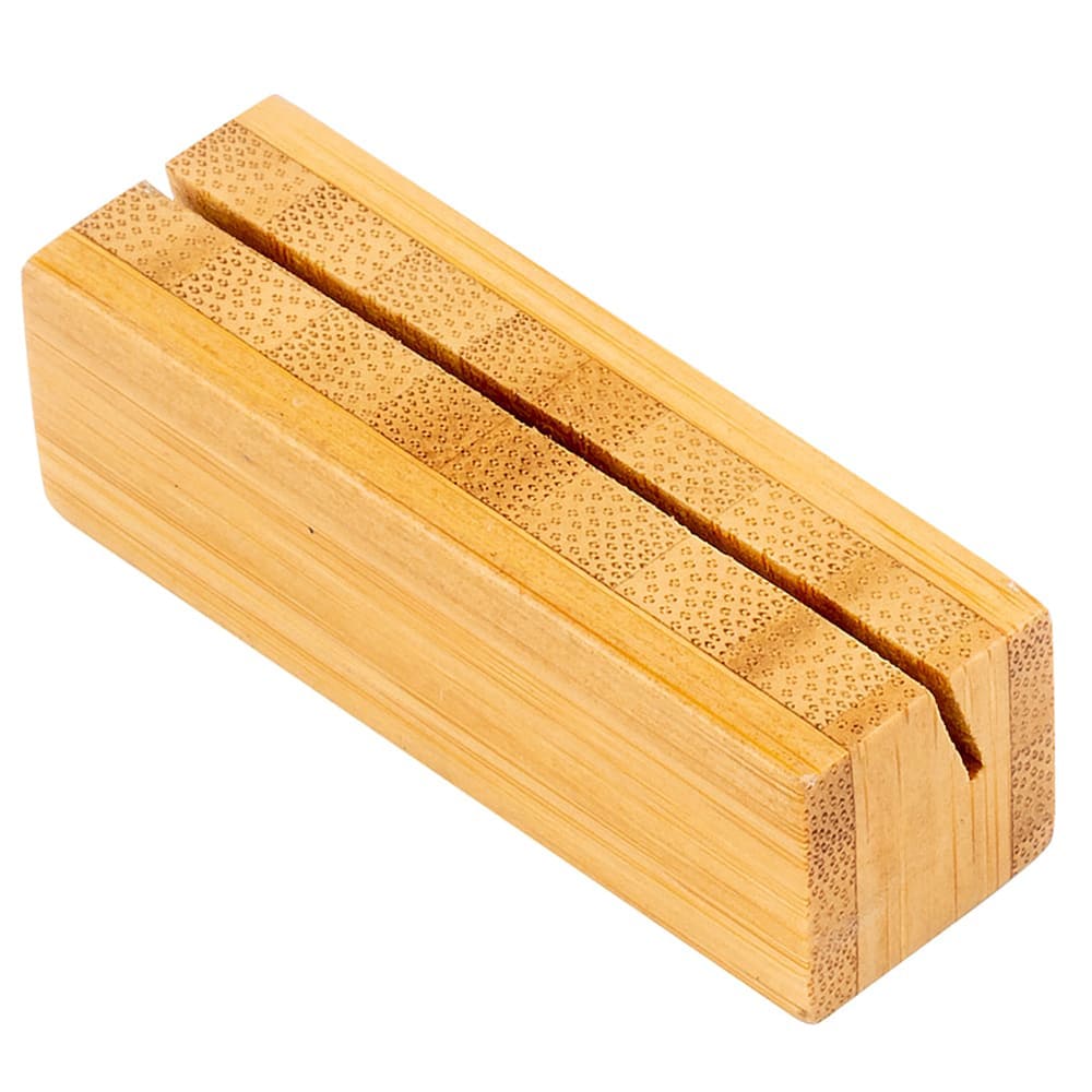 Cal-Mil 1543-60 Tabletop Menu Card Holder -  3/4" x 2 1/4", Bamboo