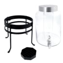 Cal-Mil 1580-2-13 SoHo 2 Gallon Round Glass Beverage Dispenser - Black Metal Base thumbnail 2